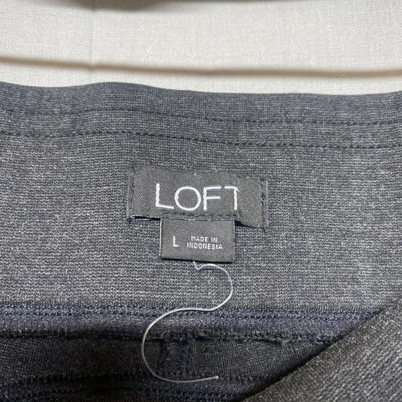 Loft Womens Dress Pants Leggings Wide Band L Gray Ankle Thick Comfort Business - Picture 4 of 5